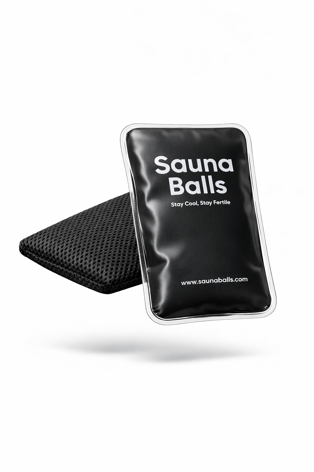 SaunaBalls cooling pad with mesh pouch